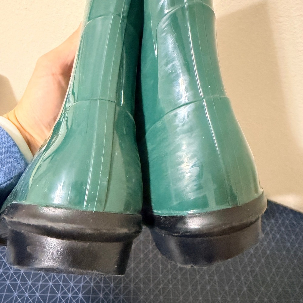 UGG Waterproof Rain Boots Kids Size 1 Green Rubber Pull On Spring Midcalf - Picture 8 of 11